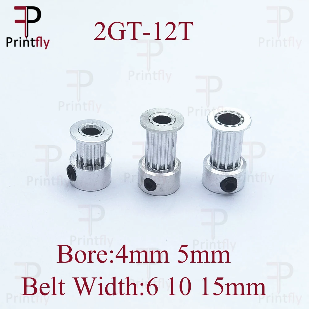 Printfly 2GT 60 teeth 2GT Timing Pulley Bore 5/6/6.35/8/10/12/14/15mm for GT2 Open Timing belt width 6mm/10/15mm 3D Printer