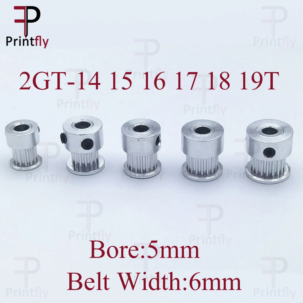Printfly 2GT 60 teeth 2GT Timing Pulley Bore 5/6/6.35/8/10/12/14/15mm for GT2 Open Timing belt width 6mm/10/15mm 3D Printer