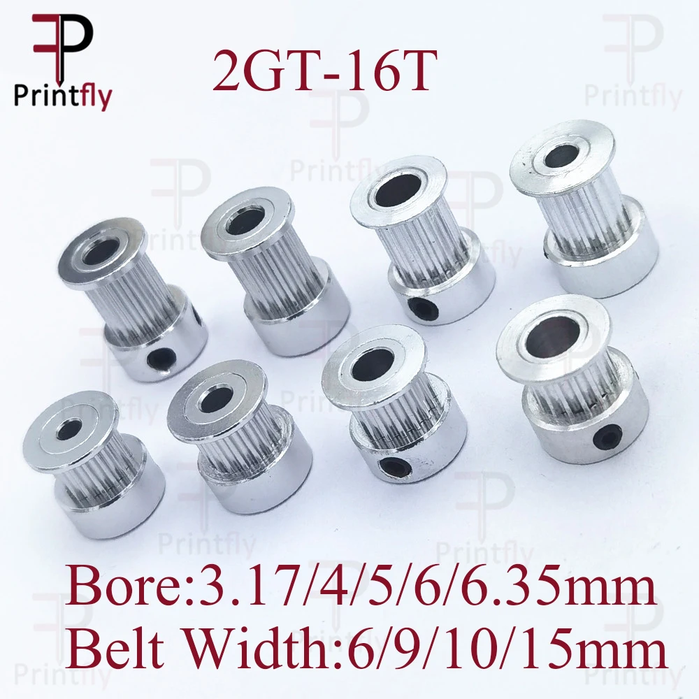Printfly 2GT 60 teeth 2GT Timing Pulley Bore 5/6/6.35/8/10/12/14/15mm for GT2 Open Timing belt width 6mm/10/15mm 3D Printer