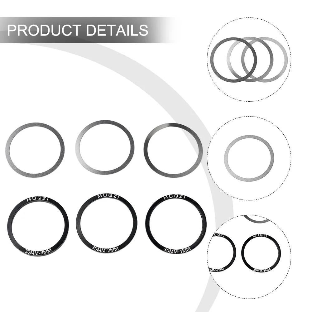 6pcs Bicycle Spare Parts Bottom Bracket Washers Crankset Washer 24/29/30mm For BB86/91/92/PF30/BB30 Aluminum Alloy Spacer