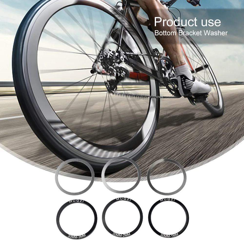 6pcs Bicycle Spare Parts Bottom Bracket Washers Crankset Washer 24/29/30mm For BB86/91/92/PF30/BB30 Aluminum Alloy Spacer
