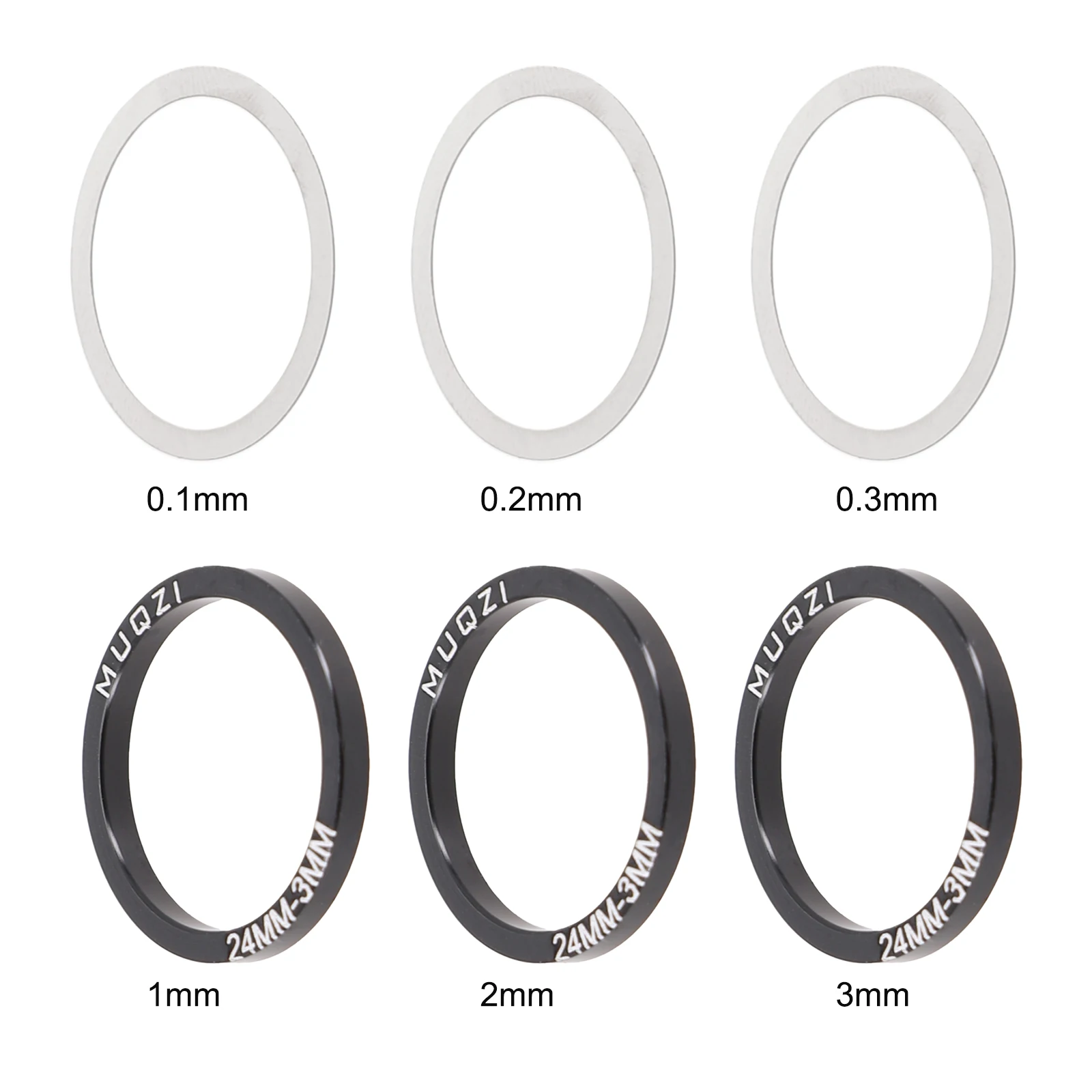 6pcs Bicycle Spare Parts Bottom Bracket Washers Crankset Washer 24/29/30mm For BB86/91/92/PF30/BB30 Aluminum Alloy Spacer