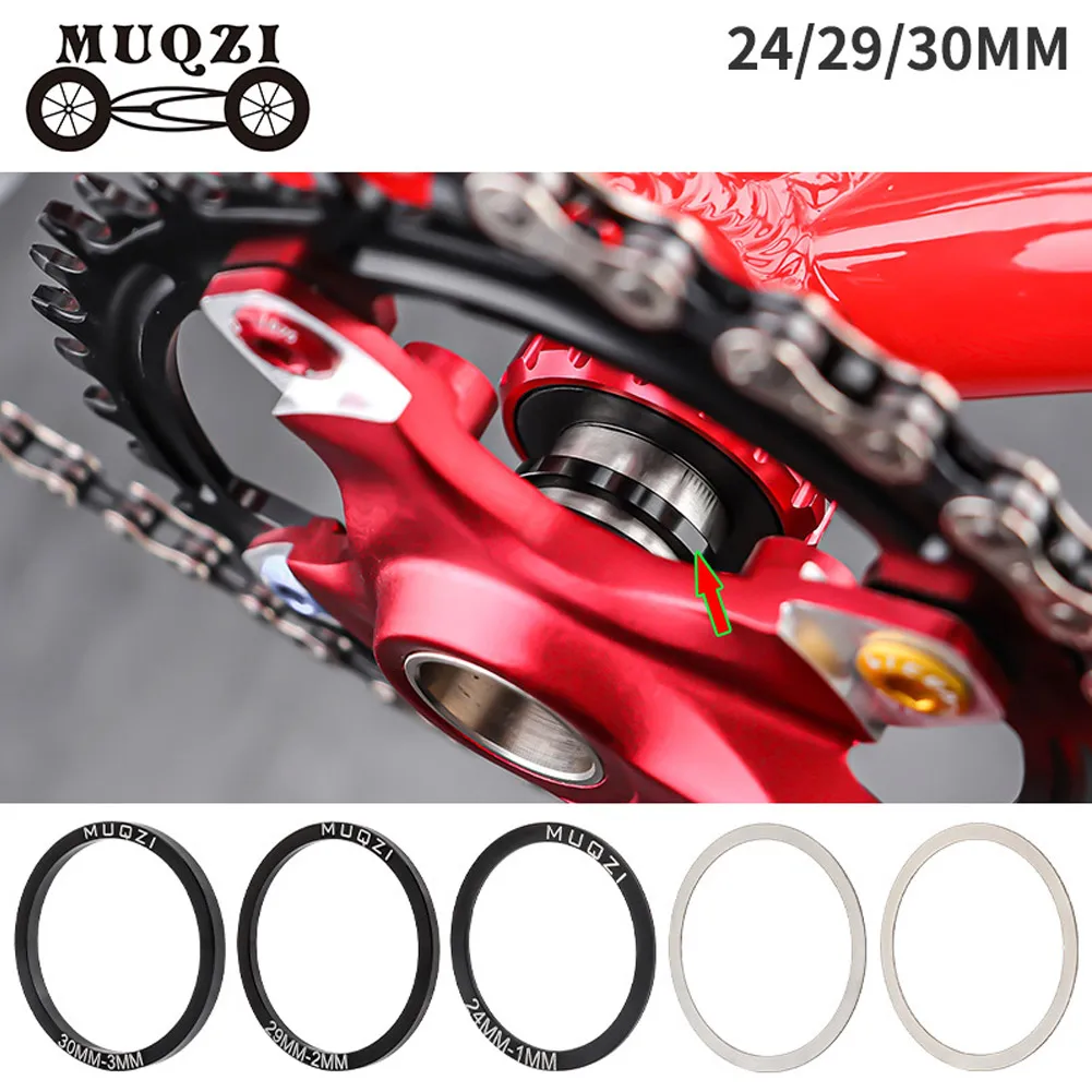 6pcs Bicycle Spare Parts Bottom Bracket Washers Crankset Washer 24/29/30mm For BB86/91/92/PF30/BB30 Aluminum Alloy Spacer