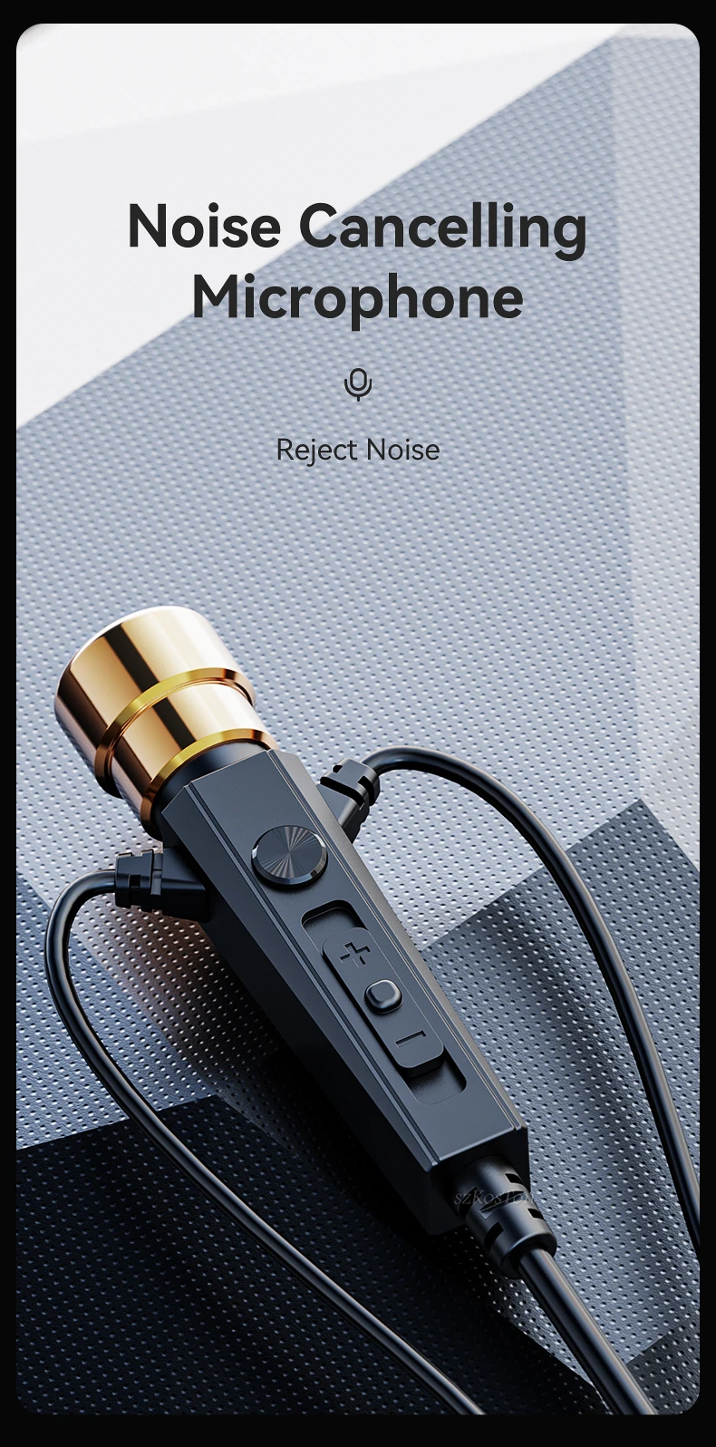 HiFi Wired Headphones with Microphone Noise-Cancelling Dynamic Earphones In Ear Earbuds Bass Headset For Sports Fitness Music