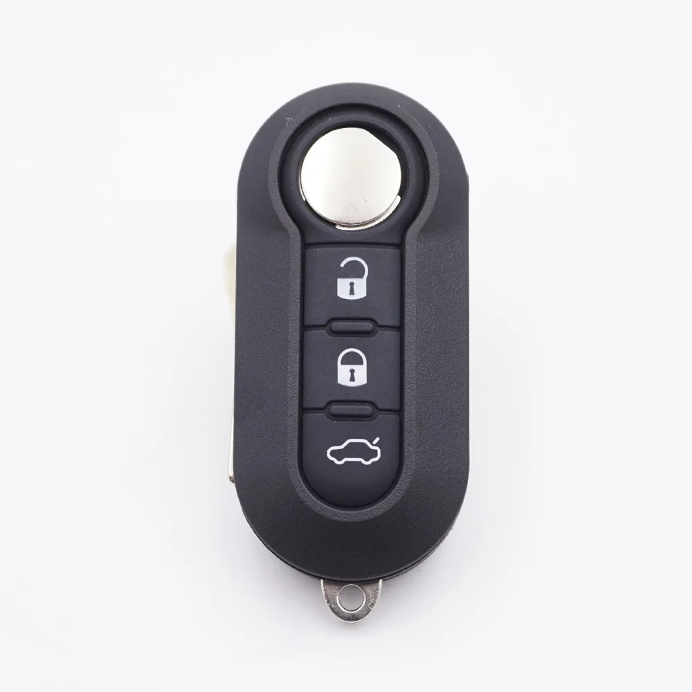 Xinyuexin 3 Buttons Remote Car Key Shell Case for Fiat 500 Panda Punto Bravo Replacement Plastic Key Case Rubber Button Pad