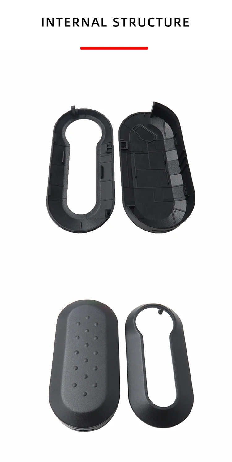 Xinyuexin 3 Buttons Remote Car Key Shell Case for Fiat 500 Panda Punto Bravo Replacement Plastic Key Case Rubber Button Pad