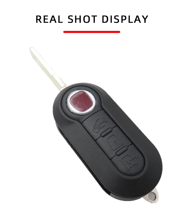 Xinyuexin 3 Buttons Remote Car Key Shell Case for Fiat 500 Panda Punto Bravo Replacement Plastic Key Case Rubber Button Pad