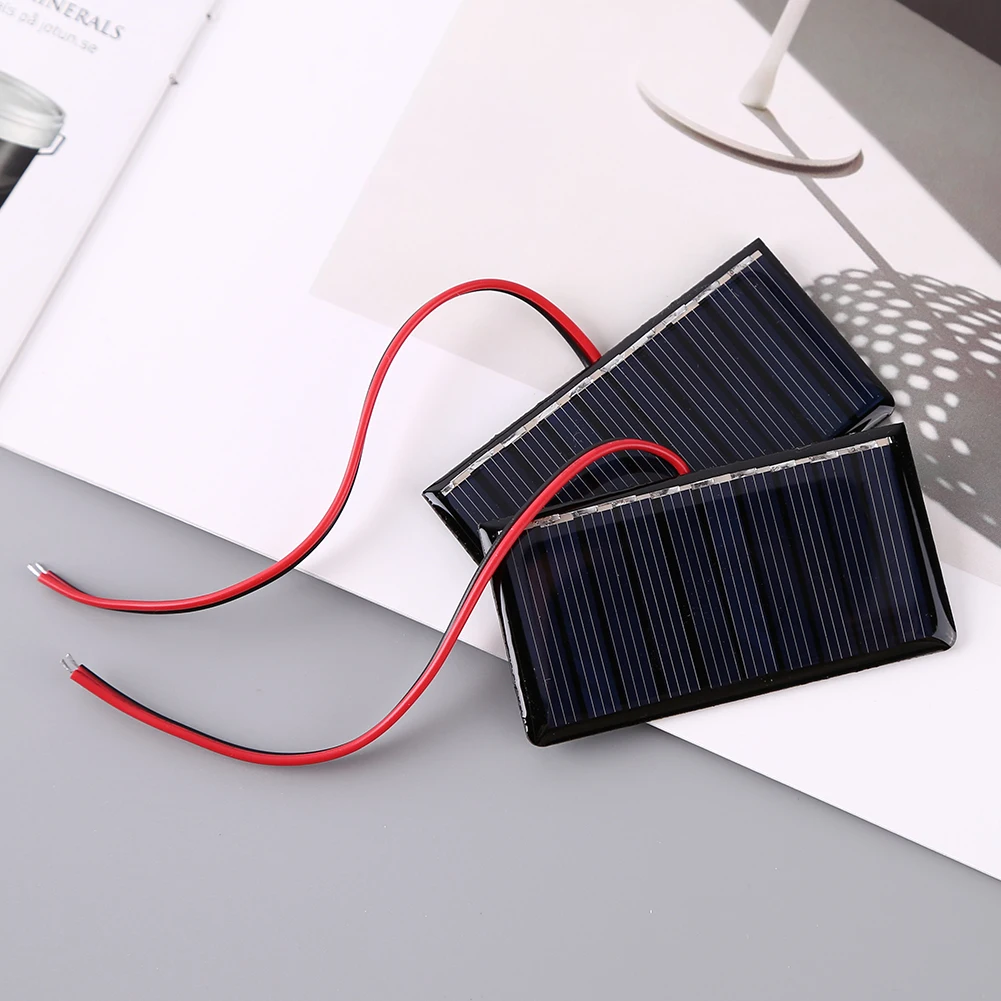 1/2/3 Pcs 0.3W 5V/0.2W 4V Solar Epoxy Panel Polysilicon Board with Wire Mini Solar System Module for Battery Power Charger Solar