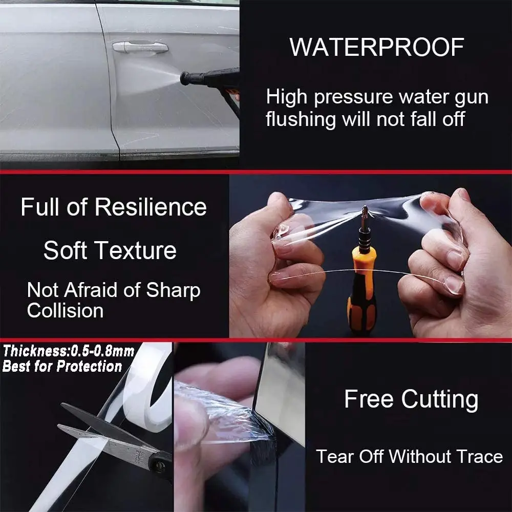Transparent Stickers Car Door Protector Anti Scratch  Nano Tape Auto Trunk Sill Scuff Protector Film Door Edge Protective