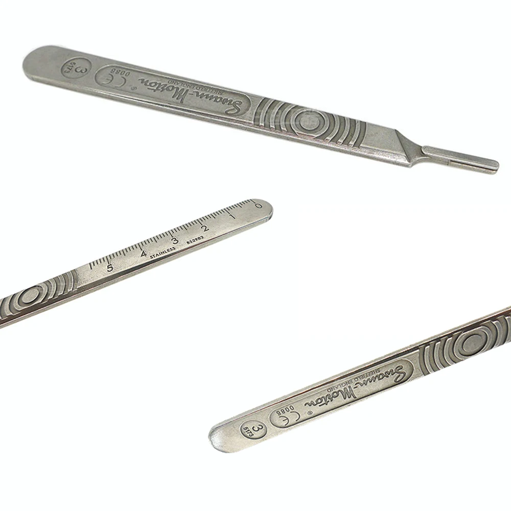 10PCS Swann Morton Carbon Steel Scalpel Surgical Blade 11/15/12D Double Edge For Mobile Phone Film PCB Repair DIY Cuting Tools