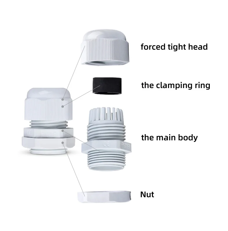 5/10pcs Waterproof Cable Gland Cable Entry IP68 PG7 for 3-6.5mm PG9 PG11 PG13.5/16/19/21 Nylon Plastic Connector Sleeve Joints