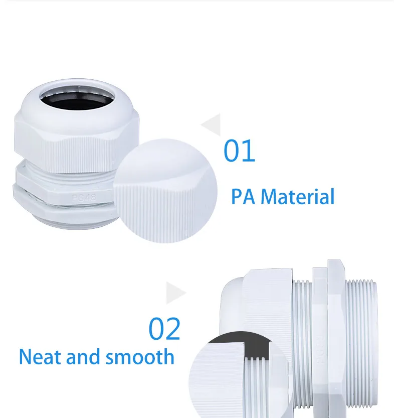 5/10pcs Waterproof Cable Gland Cable Entry IP68 PG7 for 3-6.5mm PG9 PG11 PG13.5/16/19/21 Nylon Plastic Connector Sleeve Joints
