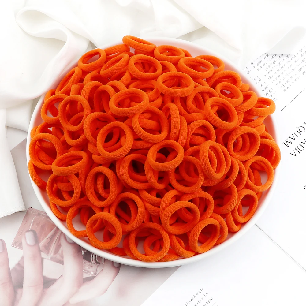 Wholesale 30/50/100Pcs/Lot Colorful Hair Bands Children Seamless Hair Ties Elastic Rubber Band Girl Sweet Scrunchies Accessories