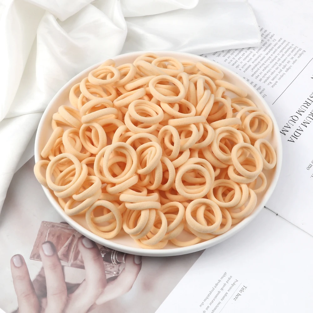 Wholesale 30/50/100Pcs/Lot Colorful Hair Bands Children Seamless Hair Ties Elastic Rubber Band Girl Sweet Scrunchies Accessories
