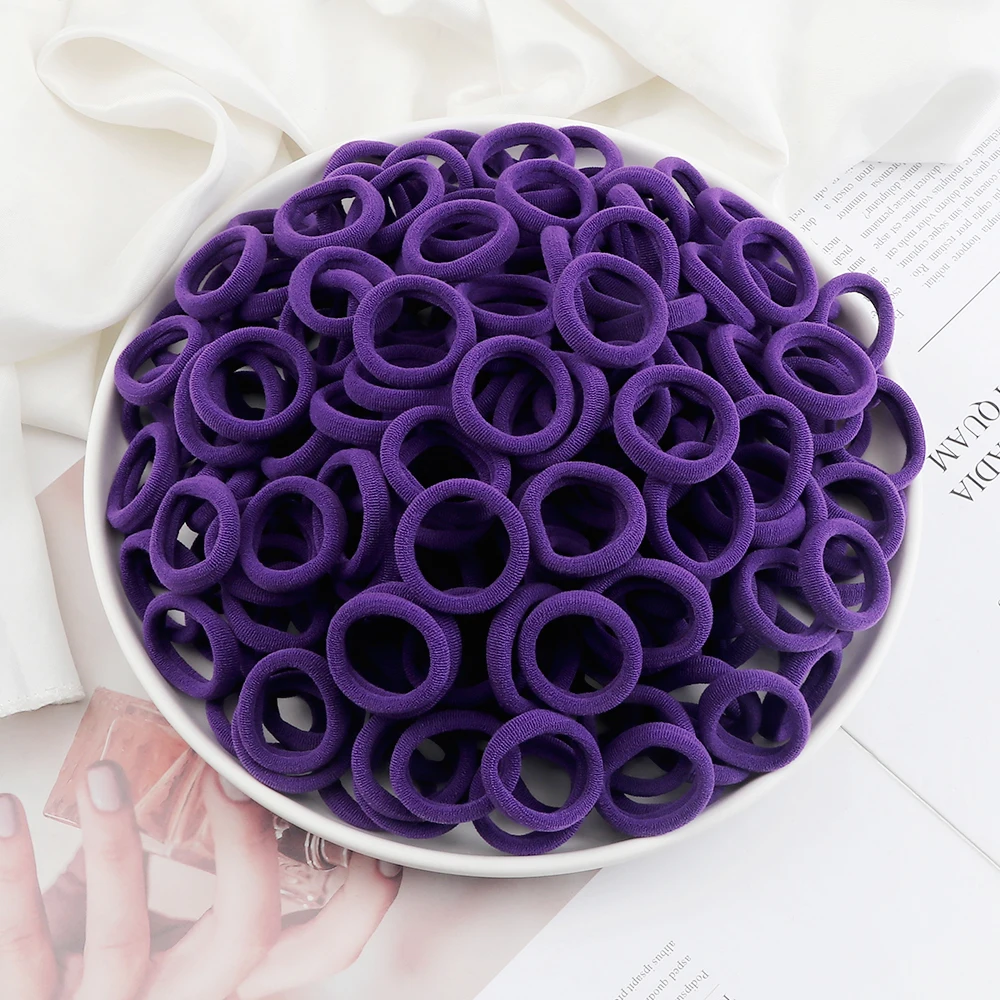Wholesale 30/50/100Pcs/Lot Colorful Hair Bands Children Seamless Hair Ties Elastic Rubber Band Girl Sweet Scrunchies Accessories