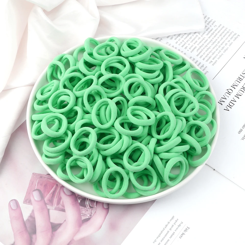 Wholesale 30/50/100Pcs/Lot Colorful Hair Bands Children Seamless Hair Ties Elastic Rubber Band Girl Sweet Scrunchies Accessories