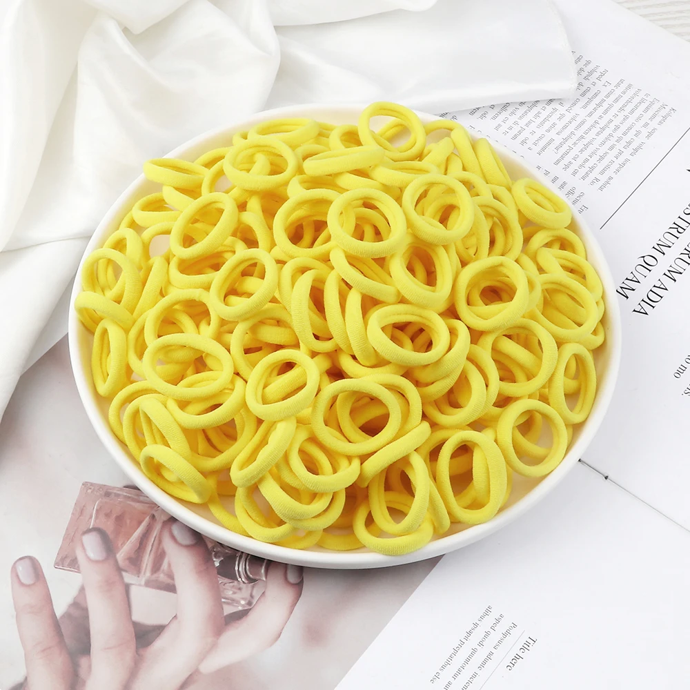 Wholesale 30/50/100Pcs/Lot Colorful Hair Bands Children Seamless Hair Ties Elastic Rubber Band Girl Sweet Scrunchies Accessories
