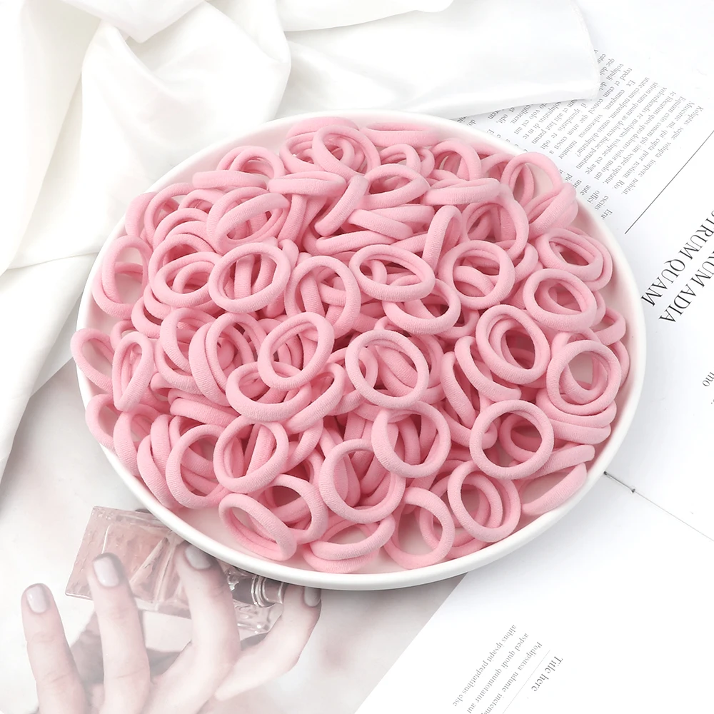 Wholesale 30/50/100Pcs/Lot Colorful Hair Bands Children Seamless Hair Ties Elastic Rubber Band Girl Sweet Scrunchies Accessories