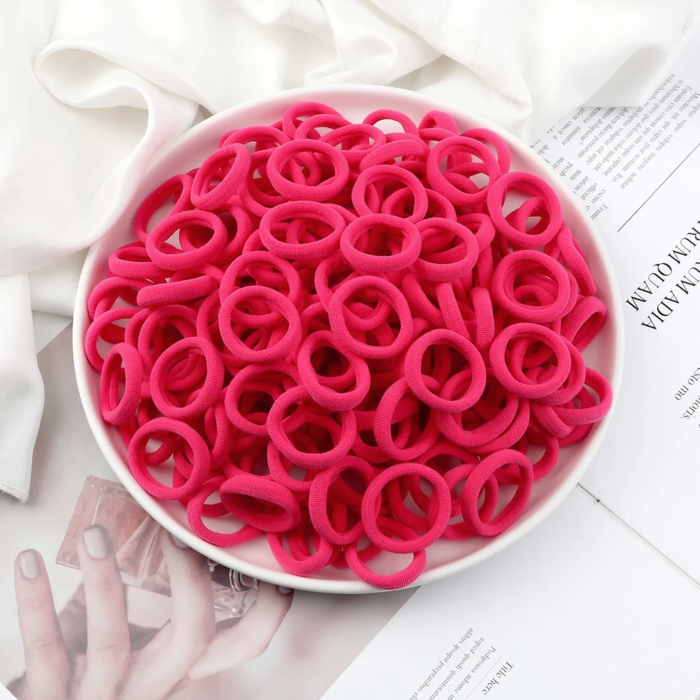 Wholesale 30/50/100Pcs/Lot Colorful Hair Bands Children Seamless Hair Ties Elastic Rubber Band Girl Sweet Scrunchies Accessories