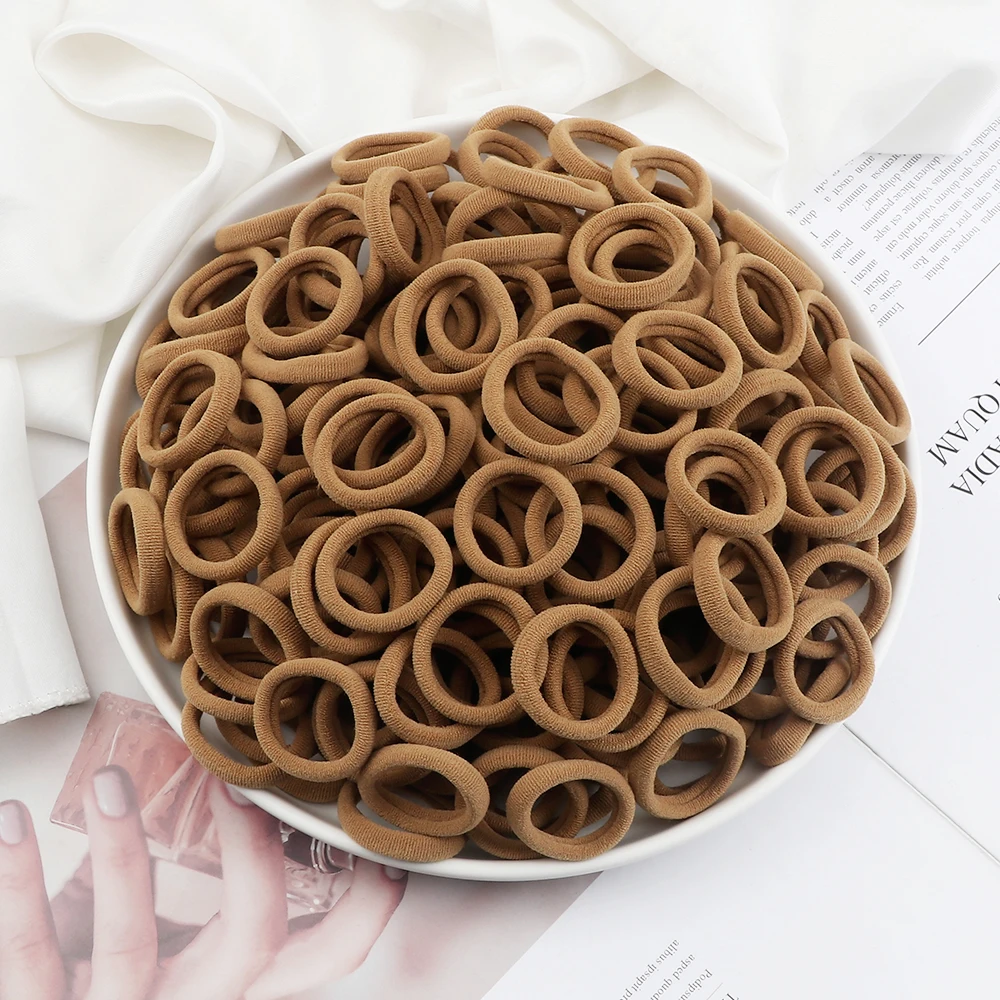Wholesale 30/50/100Pcs/Lot Colorful Hair Bands Children Seamless Hair Ties Elastic Rubber Band Girl Sweet Scrunchies Accessories