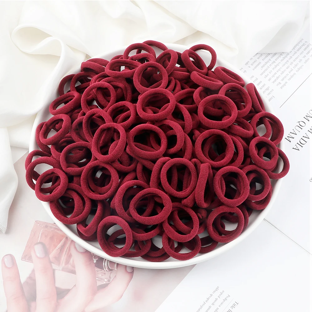 Wholesale 30/50/100Pcs/Lot Colorful Hair Bands Children Seamless Hair Ties Elastic Rubber Band Girl Sweet Scrunchies Accessories