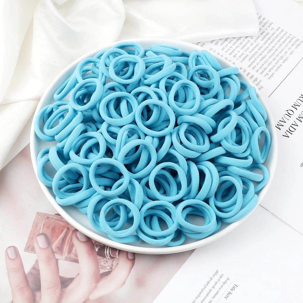Wholesale 30/50/100Pcs/Lot Colorful Hair Bands Children Seamless Hair Ties Elastic Rubber Band Girl Sweet Scrunchies Accessories