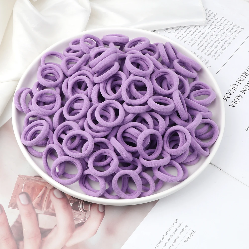Wholesale 30/50/100Pcs/Lot Colorful Hair Bands Children Seamless Hair Ties Elastic Rubber Band Girl Sweet Scrunchies Accessories