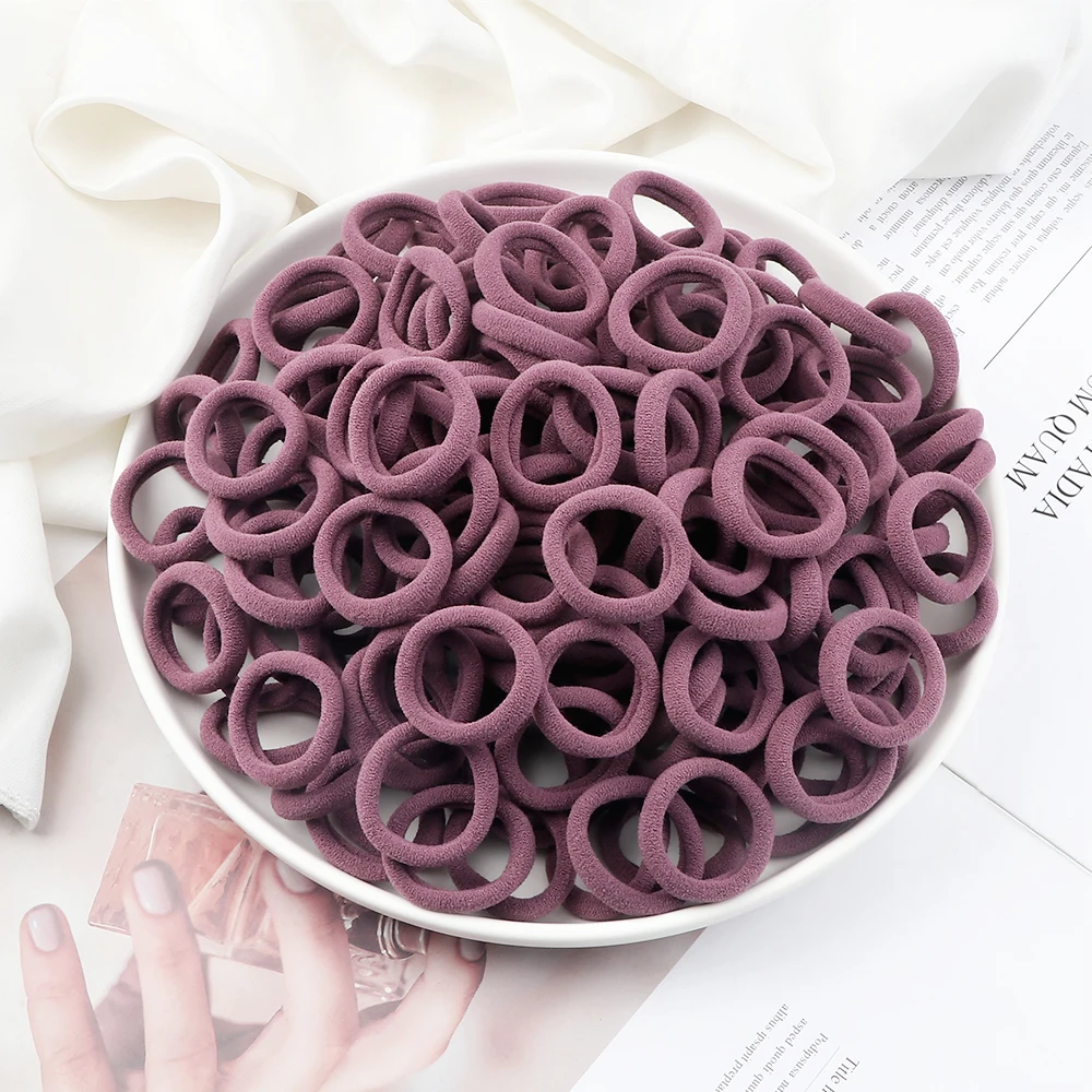 Wholesale 30/50/100Pcs/Lot Colorful Hair Bands Children Seamless Hair Ties Elastic Rubber Band Girl Sweet Scrunchies Accessories