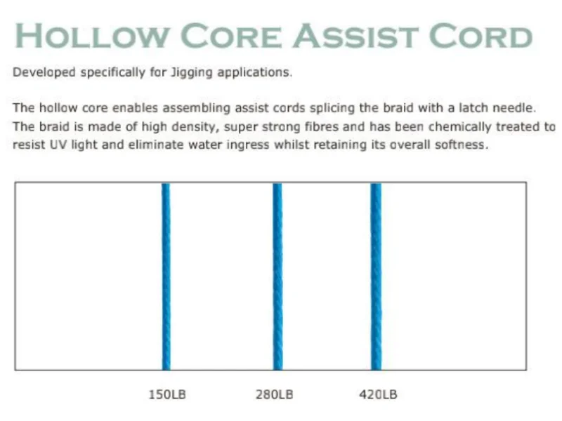 BKK   Hook Assist Line Hollow Core Assist Cord Hook Line