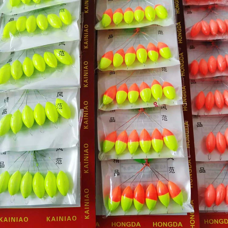 Wholesale 480pcs (80packs)  Oval Mini Fishing Float Bobber Rig Making Floating Beans Red/Yellow/Mix Seven Star Float Beads 00073