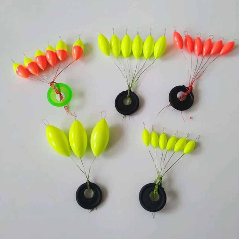 Wholesale 480pcs (80packs)  Oval Mini Fishing Float Bobber Rig Making Floating Beans Red/Yellow/Mix Seven Star Float Beads 00073