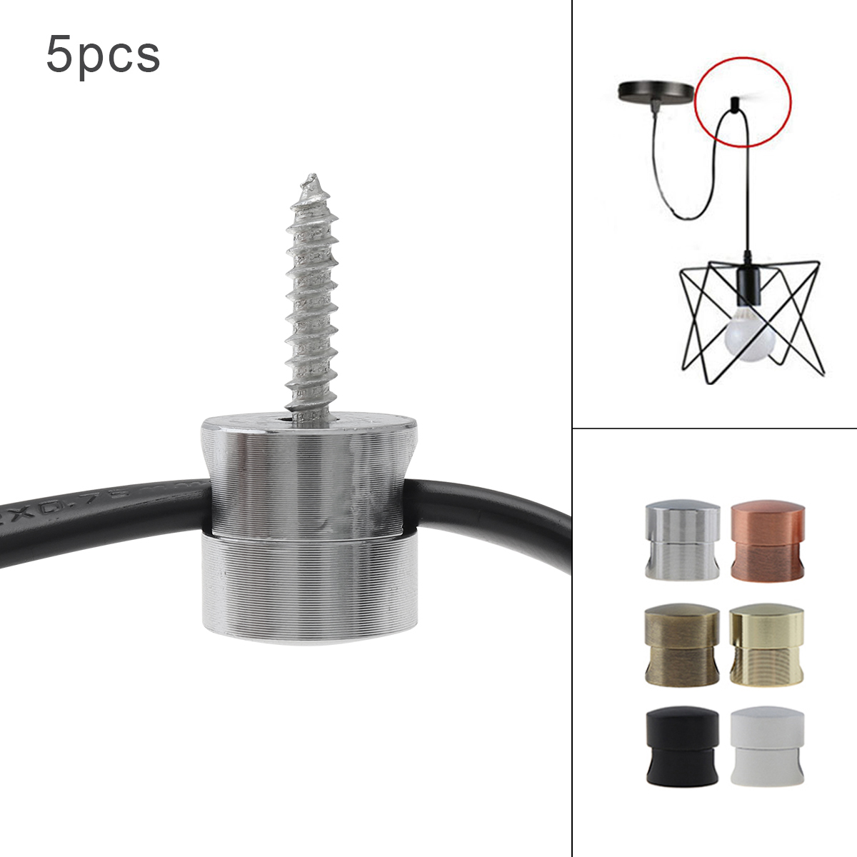 5pcs Pendant Light Cable Hook Chandelier Cable Hook for Chandelier Ceiling Lights Hanging Pendant Lighting Fixture Accessories