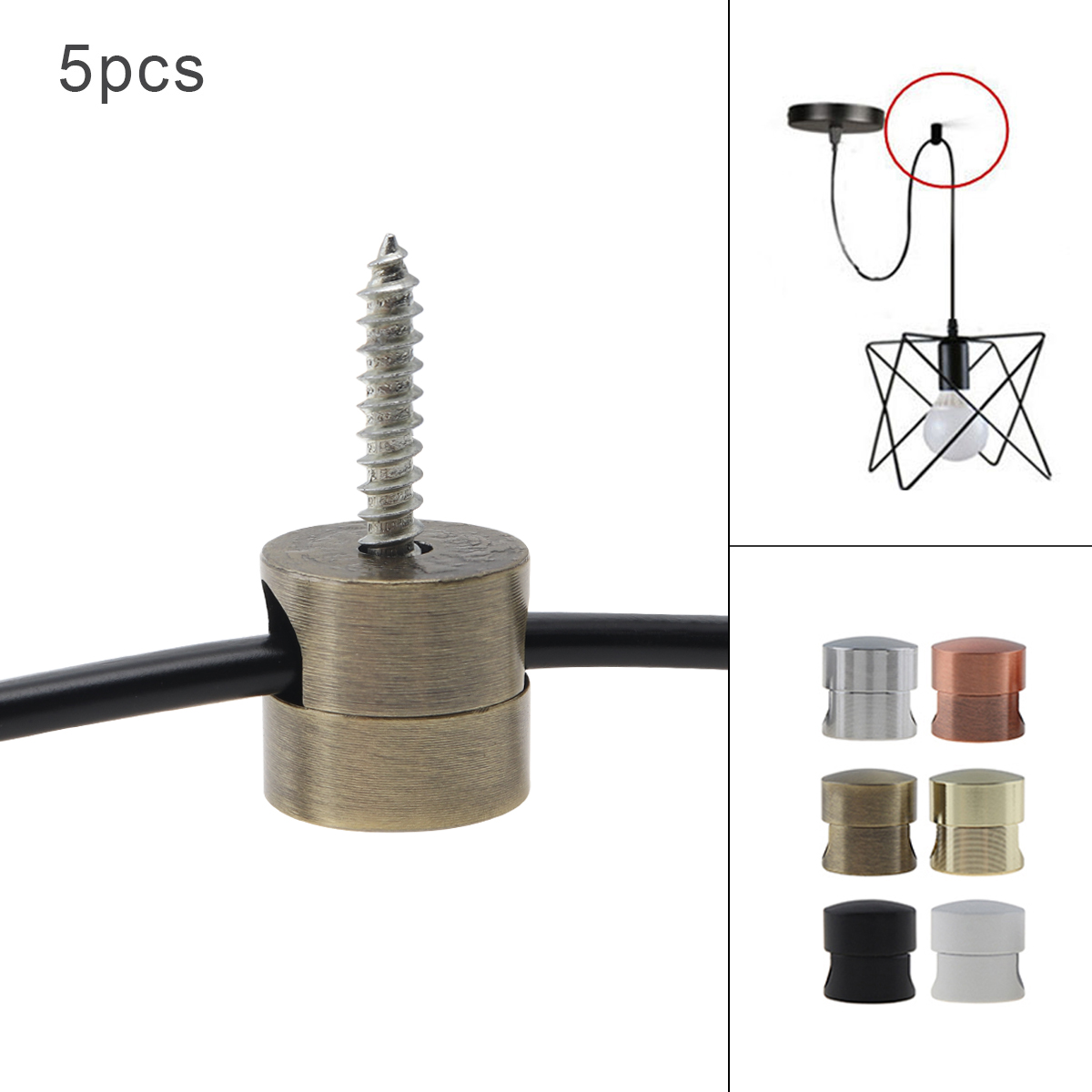 5pcs Pendant Light Cable Hook Chandelier Cable Hook for Chandelier Ceiling Lights Hanging Pendant Lighting Fixture Accessories