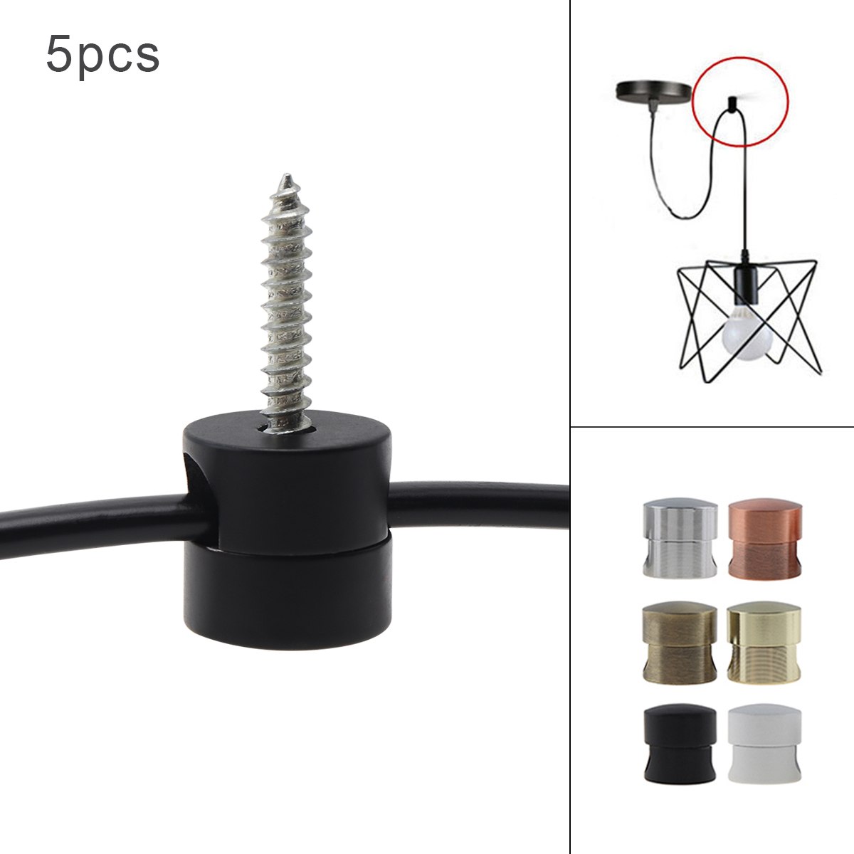 5pcs Pendant Light Cable Hook Chandelier Cable Hook for Chandelier Ceiling Lights Hanging Pendant Lighting Fixture Accessories