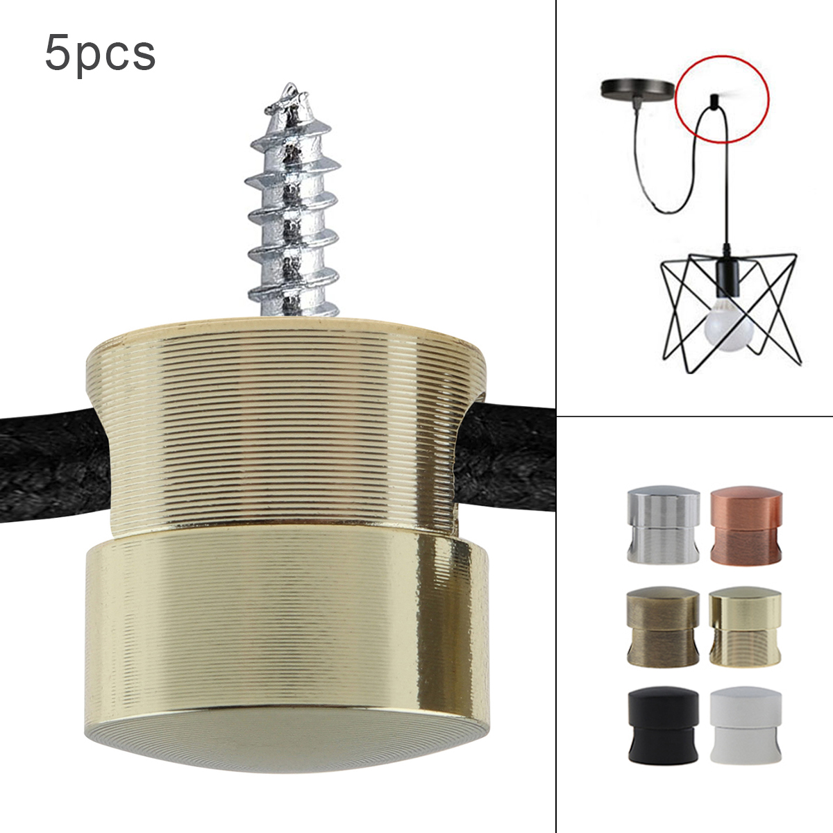 5pcs Pendant Light Cable Hook Chandelier Cable Hook for Chandelier Ceiling Lights Hanging Pendant Lighting Fixture Accessories