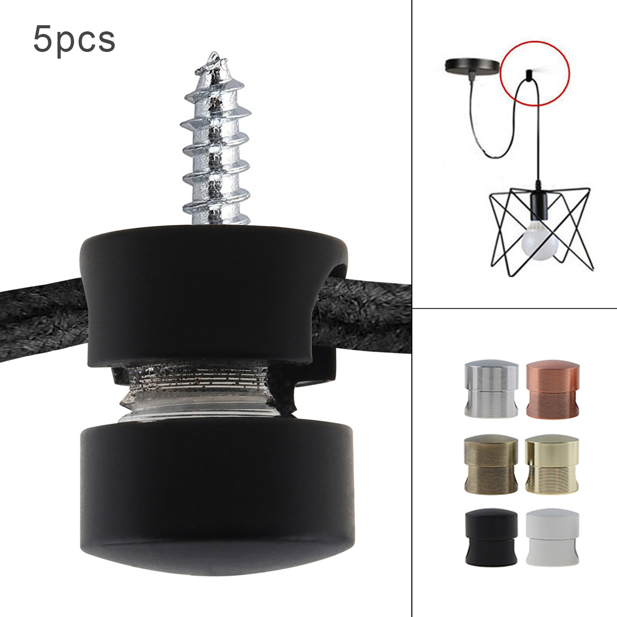 5pcs Pendant Light Cable Hook Chandelier Cable Hook for Chandelier Ceiling Lights Hanging Pendant Lighting Fixture Accessories