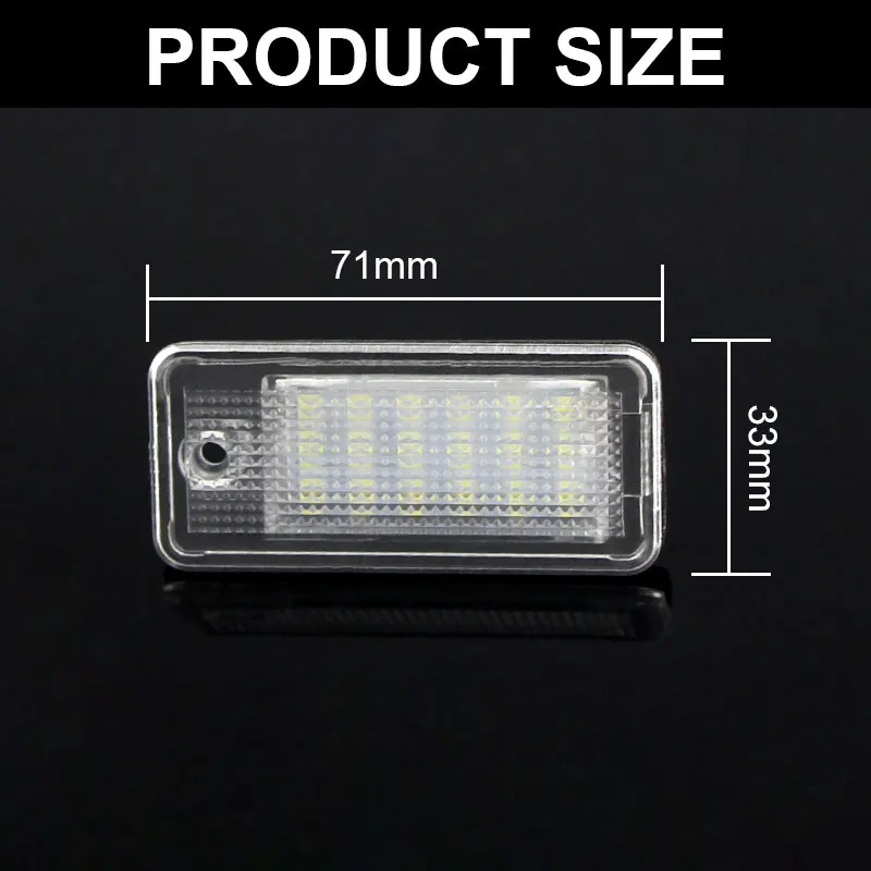 2PC Canbus Led License Number Plate Lights Bulb White For Audi A4/S4 (B6 & B7) 2001-2008,A6/S6 C6 (4F) 2005-2009,A8/S8 2003-2007
