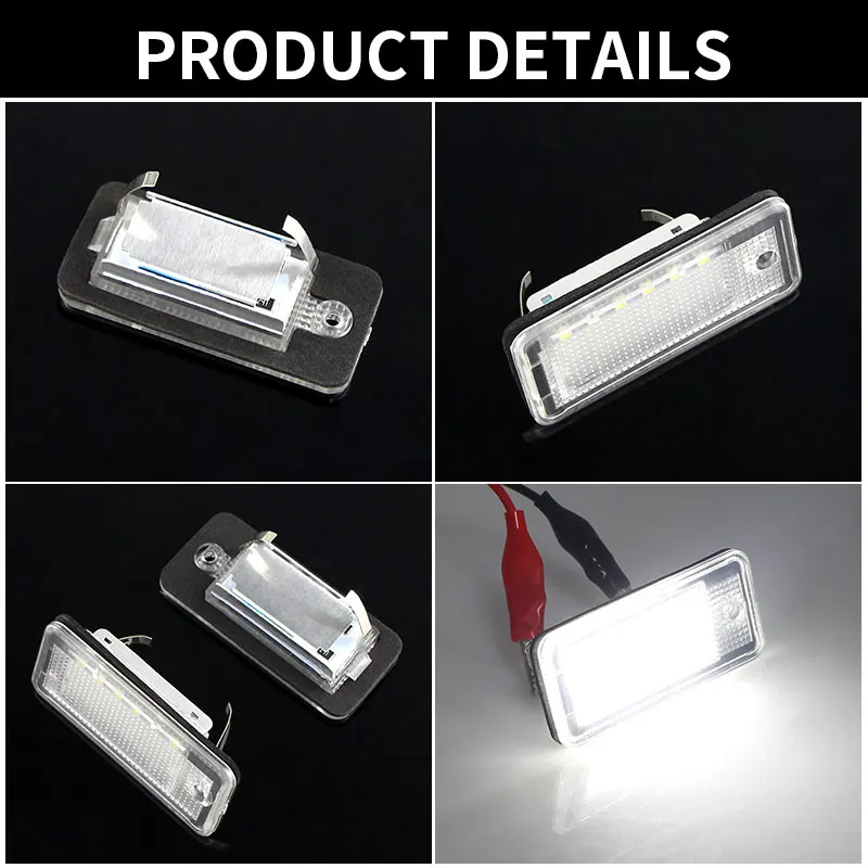 2PC Canbus Led License Number Plate Lights Bulb White For Audi A4/S4 (B6 & B7) 2001-2008,A6/S6 C6 (4F) 2005-2009,A8/S8 2003-2007