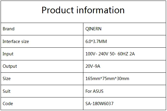 20V 9A 180W 6.0*3.7MM Charger ADP-180TB H Laptop AC Adapter For Asus ROG Zephyrus G14 G15 GA401IV GA502DU TUF505DU FX506L A17