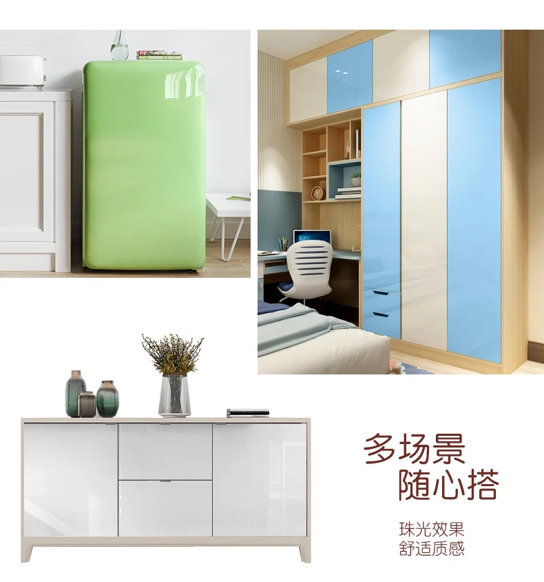 Kitchen Oil-proof Wallpapers Cabinet Desktop Wardrobe Renovation Wall Shiny Self-adhesive Furniture Decor Glossy Contact Films