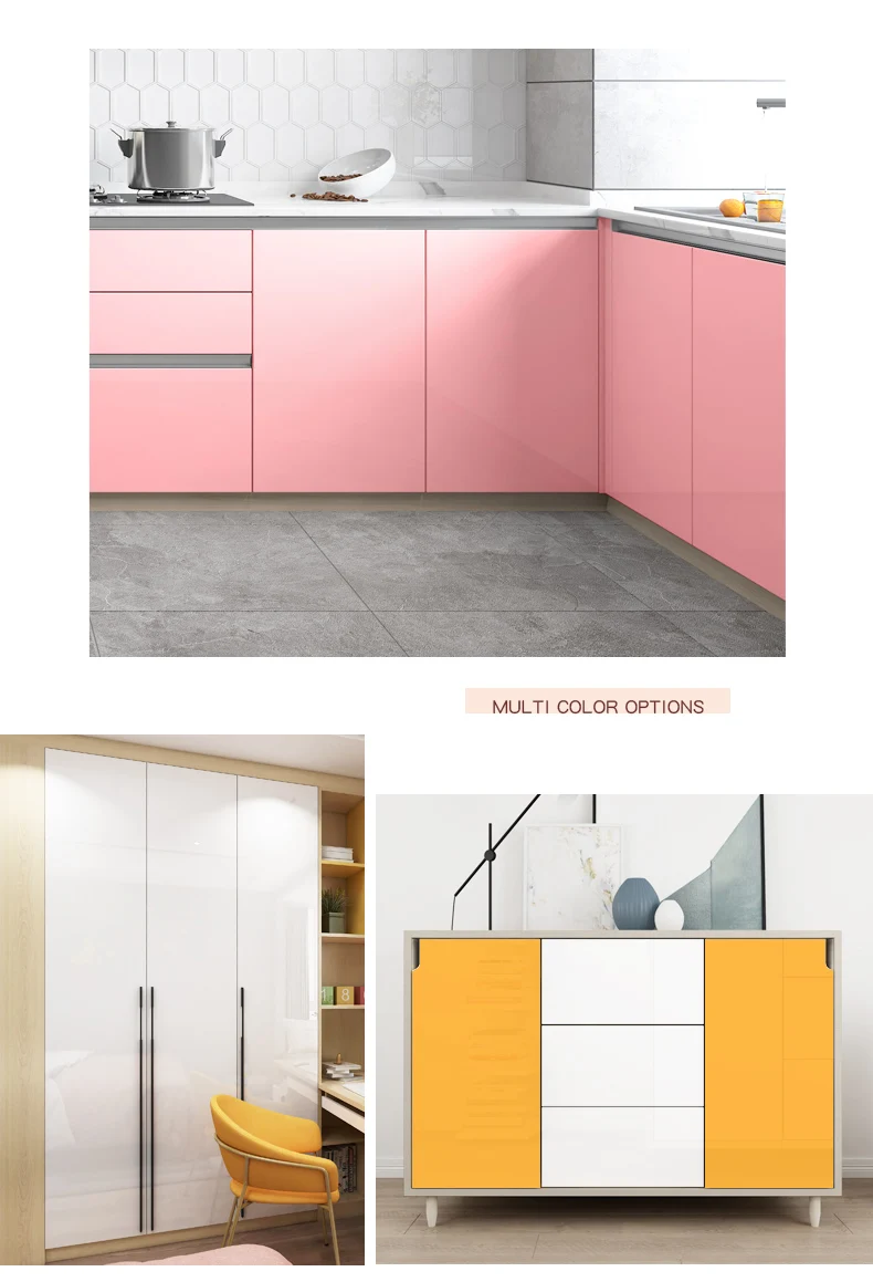 Kitchen Oil-proof Wallpapers Cabinet Desktop Wardrobe Renovation Wall Shiny Self-adhesive Furniture Decor Glossy Contact Films