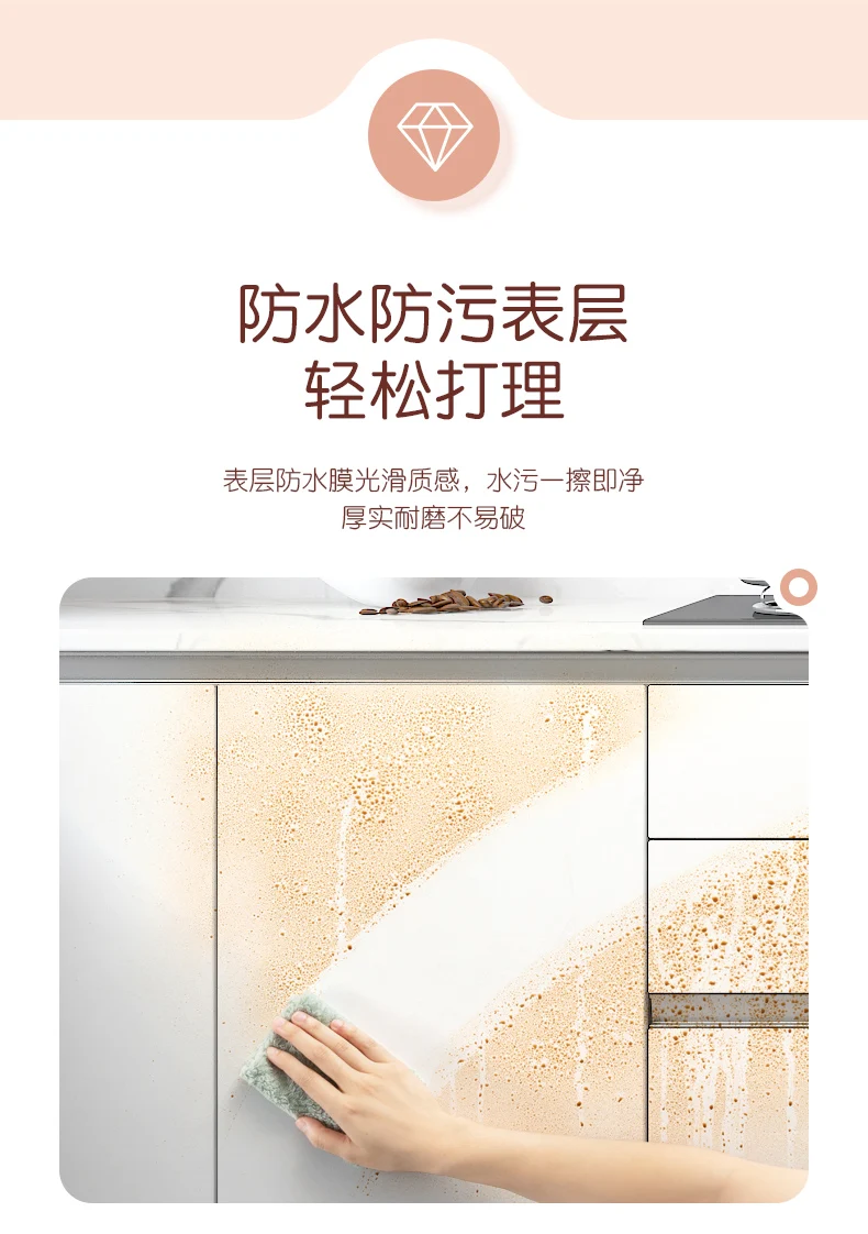 Kitchen Oil-proof Wallpapers Cabinet Desktop Wardrobe Renovation Wall Shiny Self-adhesive Furniture Decor Glossy Contact Films