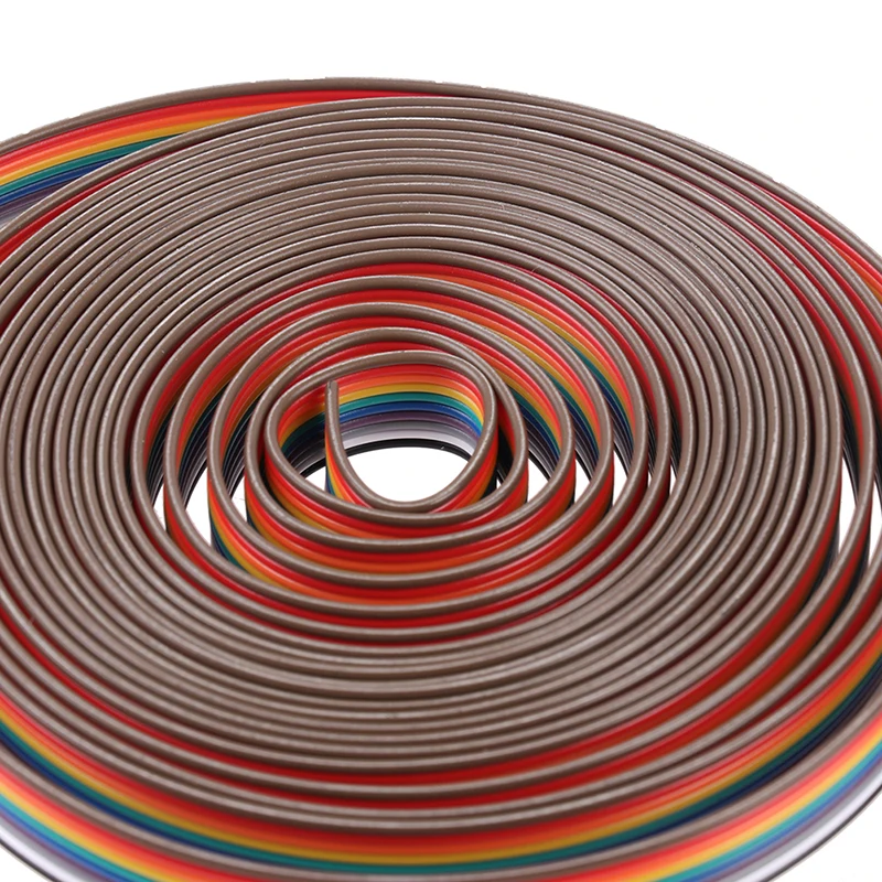 5M Ribbon Cable 10 Way Flat Color Rainbow Ribbon Cable Wire Rainbow Cable 10P Ribbon Cable 28AWG