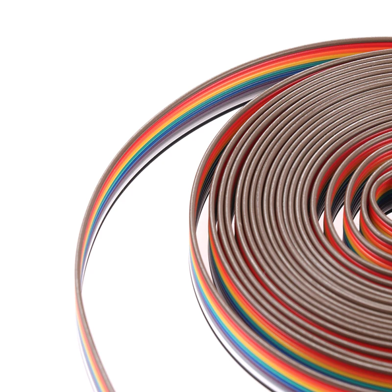 5M Ribbon Cable 10 Way Flat Color Rainbow Ribbon Cable Wire Rainbow Cable 10P Ribbon Cable 28AWG
