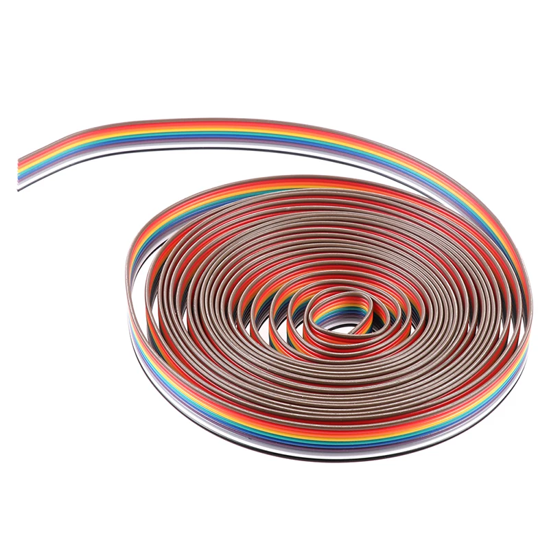 5M Ribbon Cable 10 Way Flat Color Rainbow Ribbon Cable Wire Rainbow Cable 10P Ribbon Cable 28AWG