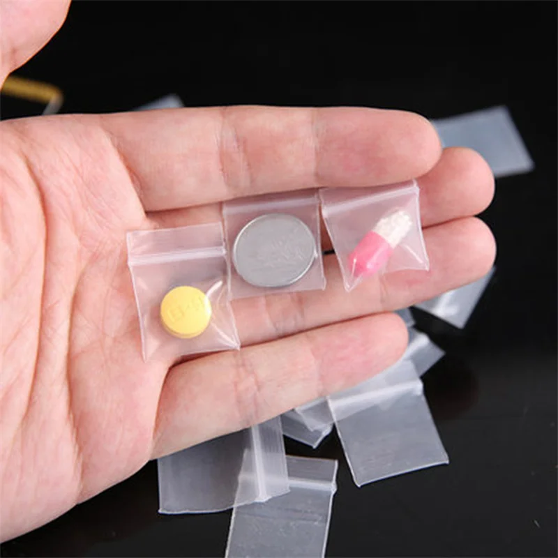 50pcs 100pcs Small Resealable Zip Lock Bags Self Seal Clear Plastic Poly Bag For Jewelry Beads Earring Packaging Display Storage