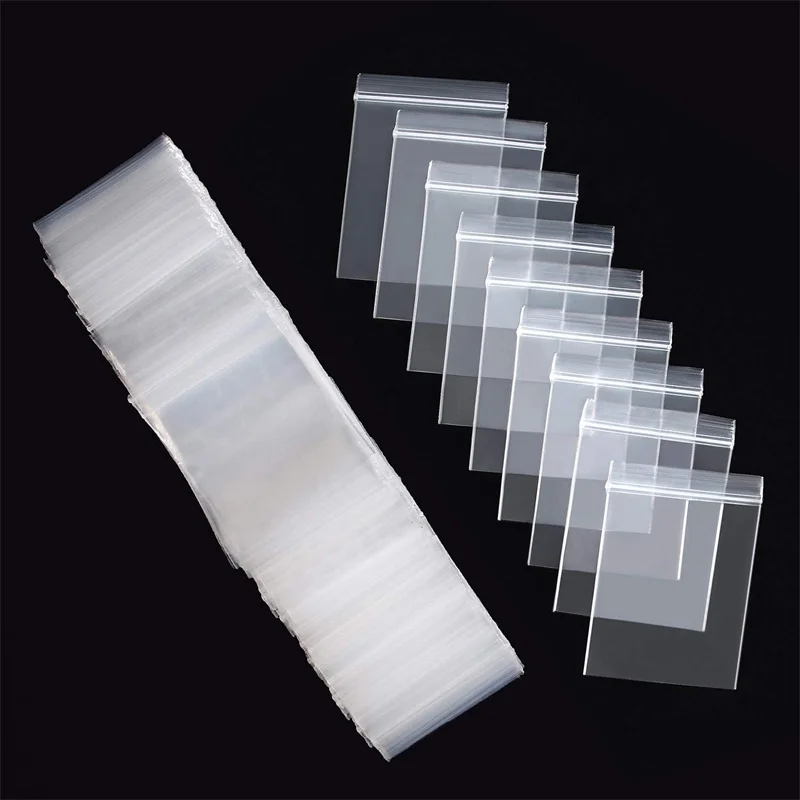 50pcs 100pcs Small Resealable Zip Lock Bags Self Seal Clear Plastic Poly Bag For Jewelry Beads Earring Packaging Display Storage