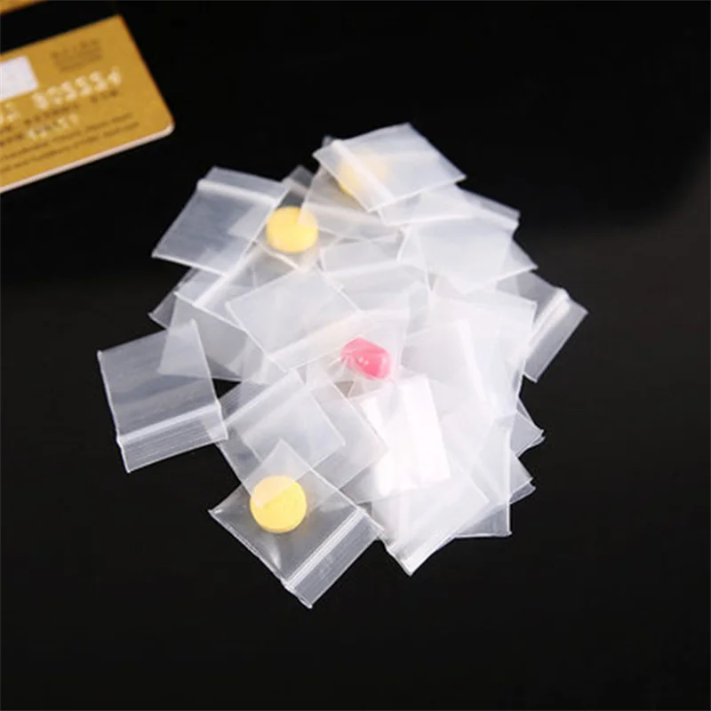 50pcs 100pcs Small Resealable Zip Lock Bags Self Seal Clear Plastic Poly Bag For Jewelry Beads Earring Packaging Display Storage