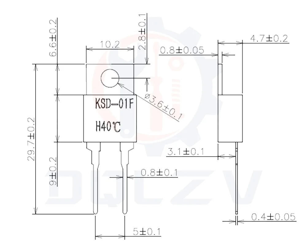 KSD-01F 40~150 Degree Celsius Normally Open Close Temperature Switch Thermostat Thermal Protector TO-220