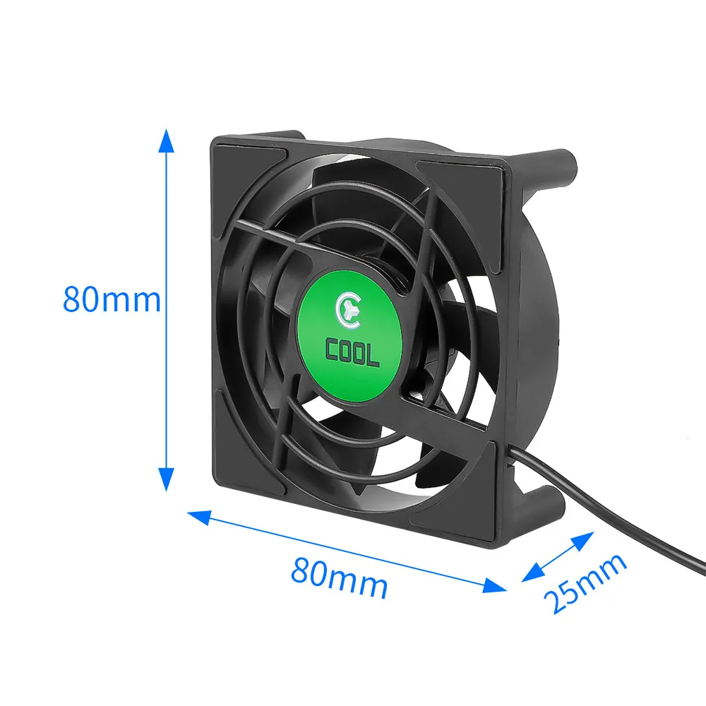 DC 5V USB Mini Cooling Small Fan 7 Blades Cooling Fan for TV Box Set Top Box 80x80x25mm Silent TV Box Radiator With 30cm Cable